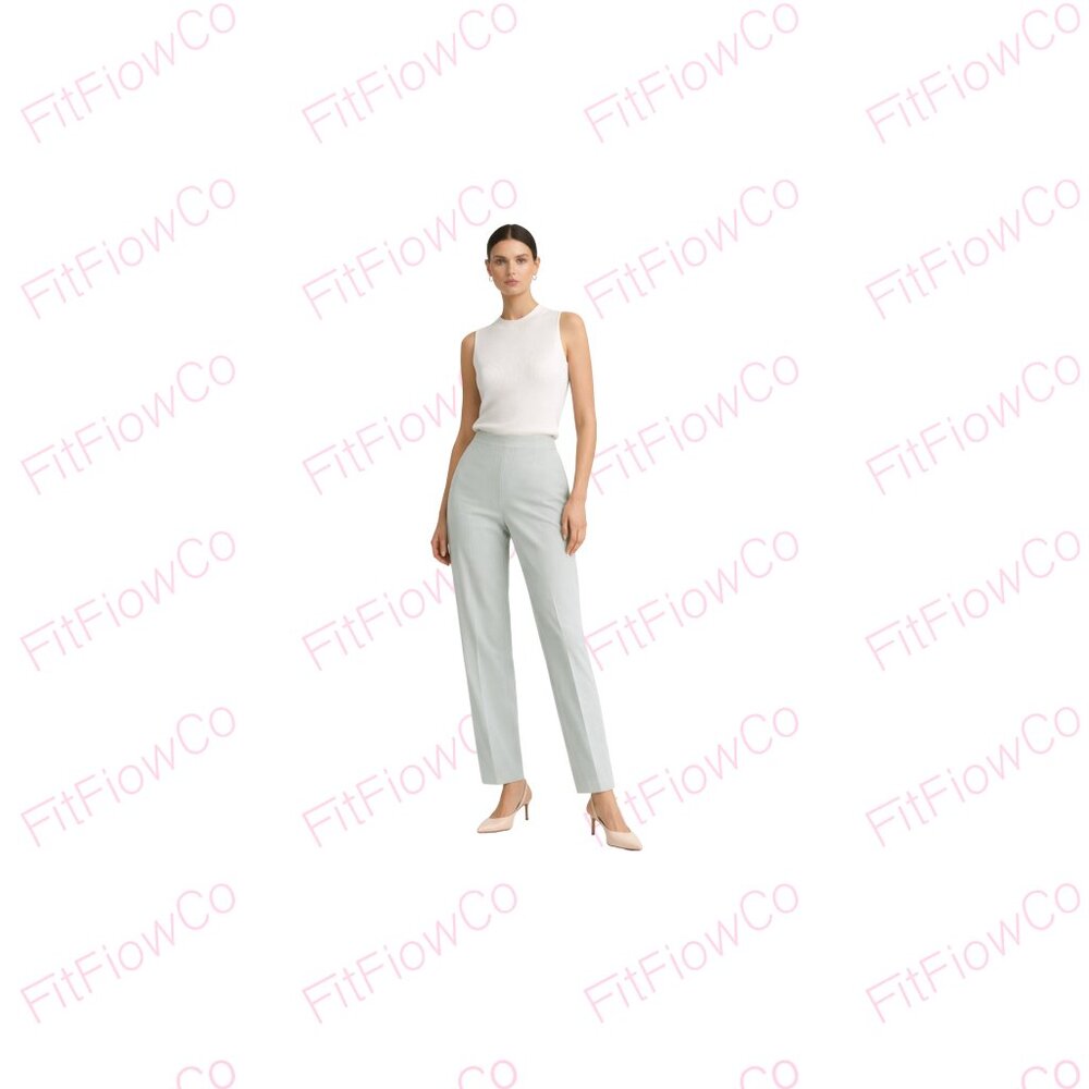 Carlisle Mint Green 100% Wool Side Zip Fully Lined Dress Pants Trousers Size 8